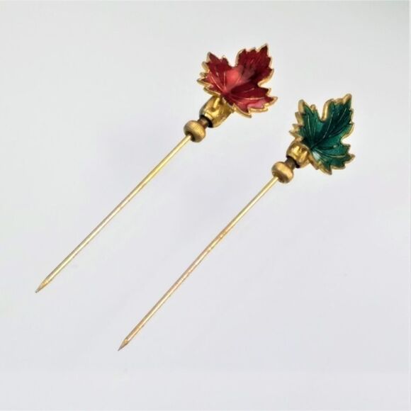 Canadian Maple Leaf Tie Sticks Hat Scarf Pins - Picture 4 of 8